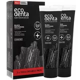 Ecodenta toothpaste black whitening darilni set belilna zobna pasta black whitening 2 x 100 ml