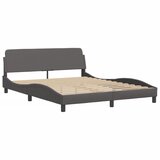 Krevet Viana s madracem sivi 160 x 200 cm od umjetne kože | Eponuda.com