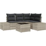  Sjedeća garnitura za vrt 5 kom. Svijetlo siva poliratan Svjetlosiva 209 x 154 x 85 cm | shoptok.hr