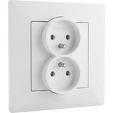 Legrand Dvostruka kućna utičnica 250V/16A sa okvirom NILOE STEP bela Cene