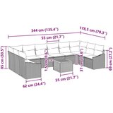  Set vrtnih sofa od 11 dijelova s jastučićima Bež Poly Ratan Akacija | shoptok.hr