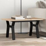  The Living Store Klubska mizica Y okvir 80x50x40 cm trdna borovina lito železo - Klubska Mizica, (21497354) | Shoptok.si