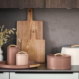 ZELLER Doza Pantone 21,5xh14cm / okrogla / moka krem / kovina, les, (5000199069) | Shoptok.si