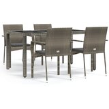  5-dijelni vrtni blagovaonski set sivi od poliratana | Eponuda.com