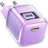 Acefast PD 30W GaN3 USB-C mrežni polnilec z zaslonom, vijoličen, (21580869) Cene