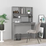 Maison Chic Pisalna miza - pisarniška miza - Računalniška miza s policami siva sonoma 102x45x148 cm inž. les, (21785053) | Shoptok.si