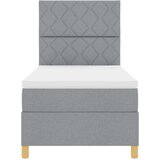  LED Box Spring Krevet Svijetlo siva 90 x 190 cm tkanina | shoptok.hr