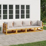 Maison Chic Seti vrtnega pohištva - Vrtna garnitura - Vrtni pohištvo set 4-delna svetlo sive blazine trden les, (21810044) | Shoptok.si