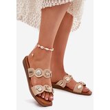 Boto Women's sandals with golden accents beige Jenoriela | ePonuda.com