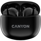 Canyon TWS-5 Bluetooth headset, with microphone, BT V5.3 JL 6983D4, Frequence Response:20Hz-20kHz, battery EarBud 40mAh*2+Charging Case 500mAh, type-C cable length 0.24m, size: 58.5*52.91*25.5mm, 0.036kg, Black | Eponuda.ba