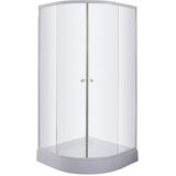 Sanotechnik polukružna tuš kabina DB2410 (D x Š x V: 90 x 90 x 195 cm, Debljina: 4 mm, Bijele boje) Cijene