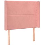 Vzglavje z ušesi roza 93x16x118/128 cm žamet | Shoptok.si