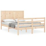  The Living Store Posteljni okvir z vzglavjem 160x200 cm trden les - Posteljni Okvir, (21501002) | Shoptok.si