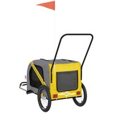 Prikolica za bicikl za ljubimce žuto-siva od tkanine i željeza | shoptok.hr