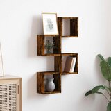 Police na zidu s policom 4 pcs Dimljeni hrast 26 x 15 x 26 cm | shoptok.hr