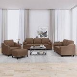  4-dijelni set sofa s jastucima smeđi od tkanine | shoptok.hr