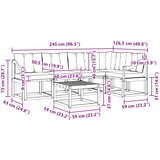  Set vanjskih sofa 6 kom. Prirodna i krem | shoptok.hr