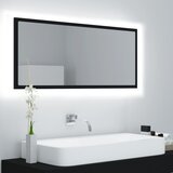  LED kupaonsko ogledalo crno 100x8,5x37 cm akrilno Cijene