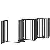  Vrata za pse s vratašcima 6 panela sklopiva 300 cm drvo topole Crna 50 x 90 x 2 cm | shoptok.hr