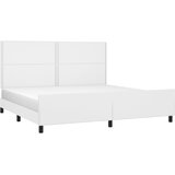  Okvir za krevet s uzglavljem bijeli 200x200 cm od umjetne kože | Shoptok.si