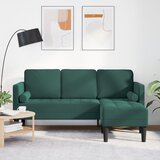 vidaXL Temno zelena Poliester Standard Shranjevanje Ležeča kavča | Shoptok.si
