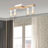  plafonski luster matte 4xE27/15W/230V bela/hrast | Eponuda.com