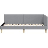  Kutni okvir kreveta s uzglavljem Svijetlo siva 90 cm x 190 cm | shoptok.hr