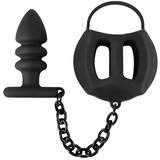 Black Velvets Kavez za testise sa anal plagom