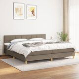 The Living Store Box spring postelja z vzmetnico taupe 200x200 cm blago - Box Spring Postelja, (21514222) Cene