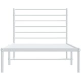 vidaXL Kovinski posteljni okvir z vzglavjem bel 90x200 cm | Shoptok.si