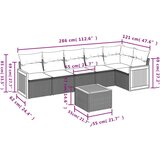  7-dijelni set vrtnih sofa od poliratana s jastucima crni | shoptok.hr