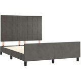  Okvir za krevet s uzglavljem tamnosivi 140x190 cm baršunasti | shoptok.hr