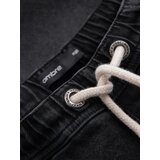 Ombre Men's shorts with elastic waistband and wash effect - black | Shoptok.si