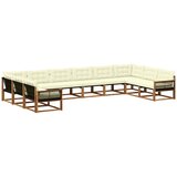 vidaXL Zunanja garnitura za sedenje 10 pcs Naravna in smetana, (5000282308) | Shoptok.si