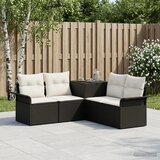  Set sofe 5 kom. Crna i krem-bijela Poli Rattan i čelik | shoptok.hr