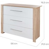 Roba bijela/u prirodnoj boji niska dječja komoda u dekoru hrasta s promjenjivim stolom 112x98 cm | shoptok.hr