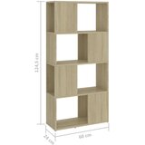 Ormarić za knjige / pregrada boja hrasta 60x24x124,5 cm drveni | shoptok.hr
