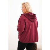 Kesi Włoski Women's Plus Size cotton zip-up sweatshirt burgundy | shoptok.hr