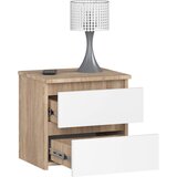 AKORD Cl2 Nočna Omarica, 2 Predala, Hrast Sonoma/Bela, (5000332016) | Shoptok.si