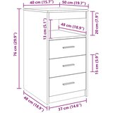  Ladičar boja hrasta sonome 40 x 50 x 76 cm konstruirano drvo | shoptok.hr