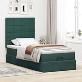 vidaXL Okvir kreveta s madracima tamnozeleni 100x200cm baršunasti | shoptok.hr