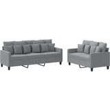  2-dijelni set sofa s jastucima svjetlosivi od tkanine | shoptok.hr