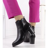 Gemre Black block heel ankle boots Begger's - round toe | Shoptok.si