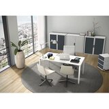 Paperflow Pomični predalnik easyBox®, 2 predala, 2 nižja predala, bel / antraciten | Shoptok.si