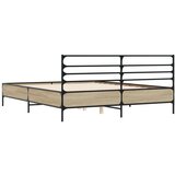  Posteljni okvir sonoma hrast 150x200 cm inž. les in kovina, (21165987) | Shoptok.si