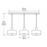  Luster na sajli HAKI 3xE27/60W/230V smeđa/crna Slike