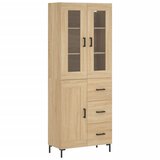 vidaXL Visoka komoda sonoma hrast 69,5x34x180 cm inženirski les, (20806857) | Shoptok.si