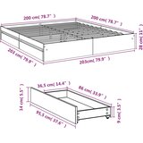  Okvir za krevet s ladicama crni 200x200 cm konstruirano drvo | shoptok.hr