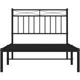 Metalni okvir za krevet s uzglavljem crni 100x190 cm | shoptok.hr