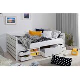 MID.YOU Postelja S Predalom Naomi, 90x200, Bor, Bela, Masivna | Shoptok.si